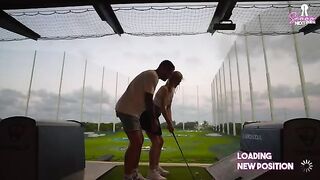 A rough sex night after a date of golf with a blonde