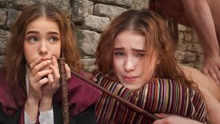 Hermione Granger tries out a new spell on a cock