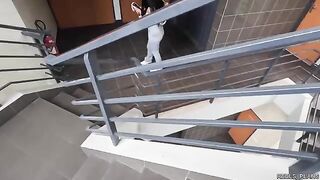 Chilean model’s perfect ass gets pounded hard by two fake agents in a steamy interracial scene