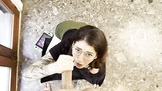 The gamer girl, inspired by Emma Fiore, satisfies her partner with her mouth