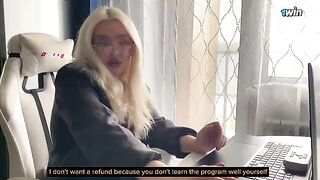 A tutor called the girl to correct her mistakes in a steamy lesson