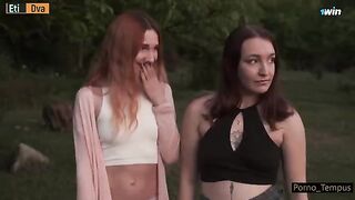 Two Russian sluts saved their souls by giving a blowjob to a guy