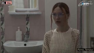 Russian schoolgirl gets her pussy smashed by two cocks