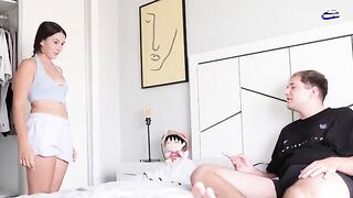 Guy caught his stepsister spying on him jerking off and they fucked