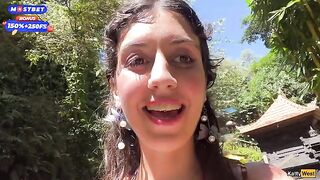 Public blowjob and cumwalk by the waterfall