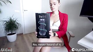 The secretary checked the new device on a coworker in the office