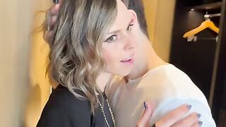 The wife was out and brought back two cocks to be fucked in dress
