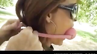 The girls are tied up with bonds and the dominator is fucking them hard