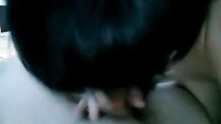 A drunk brunette woke her husband with a blowjob, showcasing passionate skills