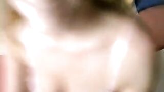 Girl with glasses has sex at home and does a blowjob