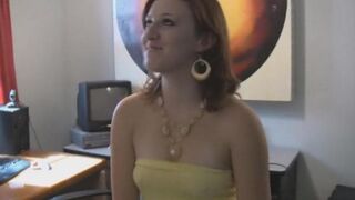 A hot brunette has sex with her boyfriend on the bed without any clothes