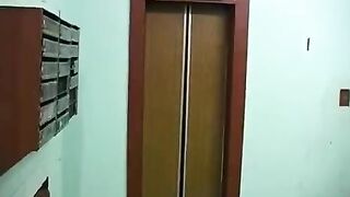 A girl was sucking her brother’s dick on the balcony