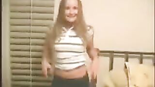 The pretty girl has sex with her young boyfriend