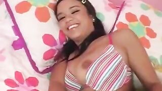Sexy brunette with nice butt takes a big dick