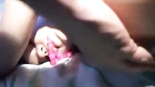 The hot girl is having fun with her boyfriend in the hostel