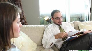 A stepdaughter with no panties seduced her stepfather and he could not resist