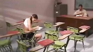 The teacher stuffed the student's mouth with sperm and cancer