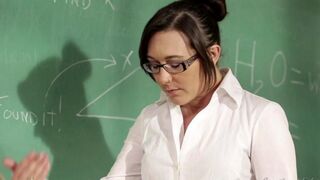 The teacher is having fun with her student girl