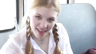 Hot porn action under the skirts of cute schoolgirls, full of energy