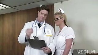 The doctor fucks the cute nurse in her uniform. Hot!