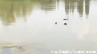 A hot chick is sucking a cock of her new friend on the pier