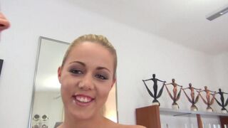 The whore received a new dress for her submission and blowjob skills