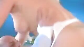 Hard anal sex with a girl in white stockings, sexy!
