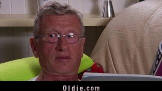 A hot woman is fucking with older guys in this steamy scene