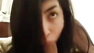 The girl received a lesson in blowing jobs from an experienced master