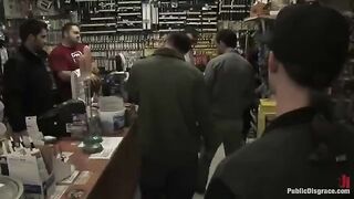 A sexy girl was fucked in the rough in the store