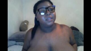 The black woman ended the webcam show with her huge natural tits