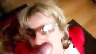 A girl with big boobs in latex takes off her panties and fucks hard