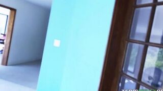 Mulatto hung and painted Alexia Gold before sex in POV style