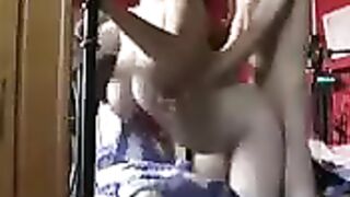 A big-breasted wife gets her tight ass stretched in homemade anal sex videos