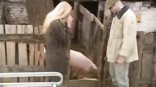 Outdoor sex with a hot Russian slut in the village