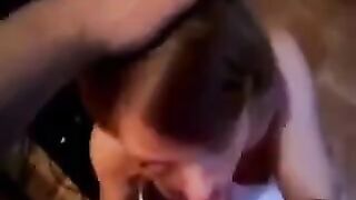 A blowjob ended with a cumshot on the girl's face in a surprising twist