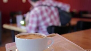The guy picked up an Asian baby in the cafe and fucked