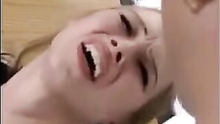 A sexy blonde in stockings gets her ass gapped by horny lesbians