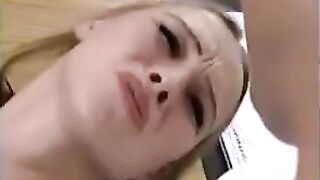 A sexy blonde in stockings gets her ass gapped by horny lesbians