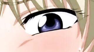 A guy spies on a girl masturbating herself in hentai