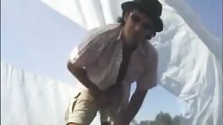 A short trip ends up with a hot outdoor sex session