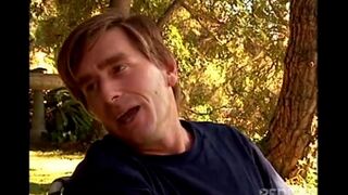 A pretty girl has sex with a guy in nature