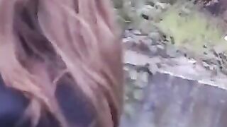 A girl is not ashamed to lick the guy’s cock in public places