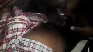 A fat woman receives a cock in her negro husband’s ass