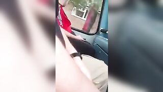 Bus driver did not notice how the guy jerked his dick