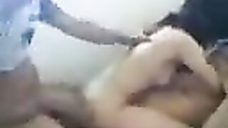 Two members at once fucked a young Asian, who was very glad for this