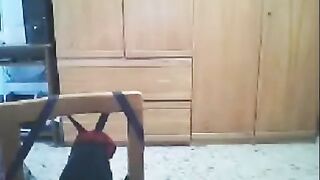 A hot webcam show with a girl in front of her husband