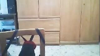 A hot webcam show with a girl in front of her husband