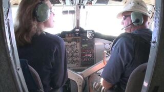 A hot guy fucked a cute stewardess with huge tits