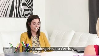 Lesbian casting with gorgeous blonde Tracy Lindsay